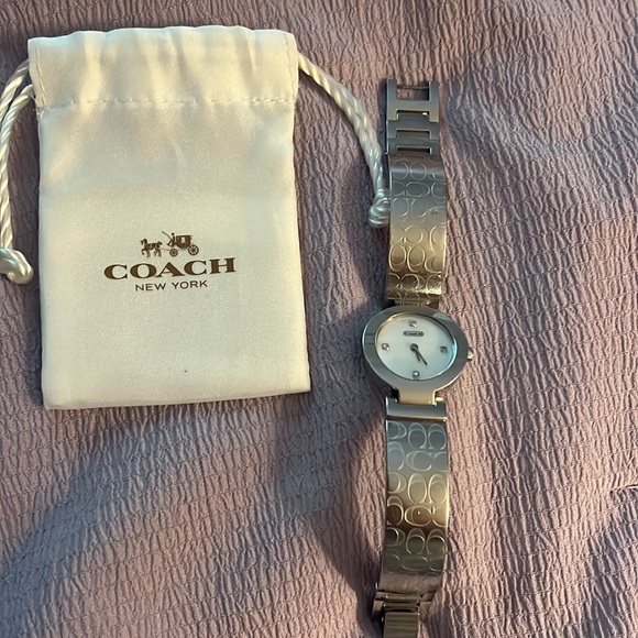 Coach brand stainless steel watch with 4 diamonds on the watch face EUC. - Picture 4 of 5